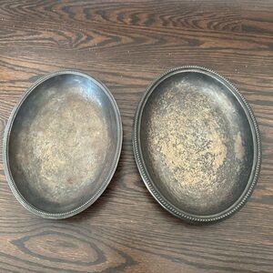 2 silver plated oval bowls
